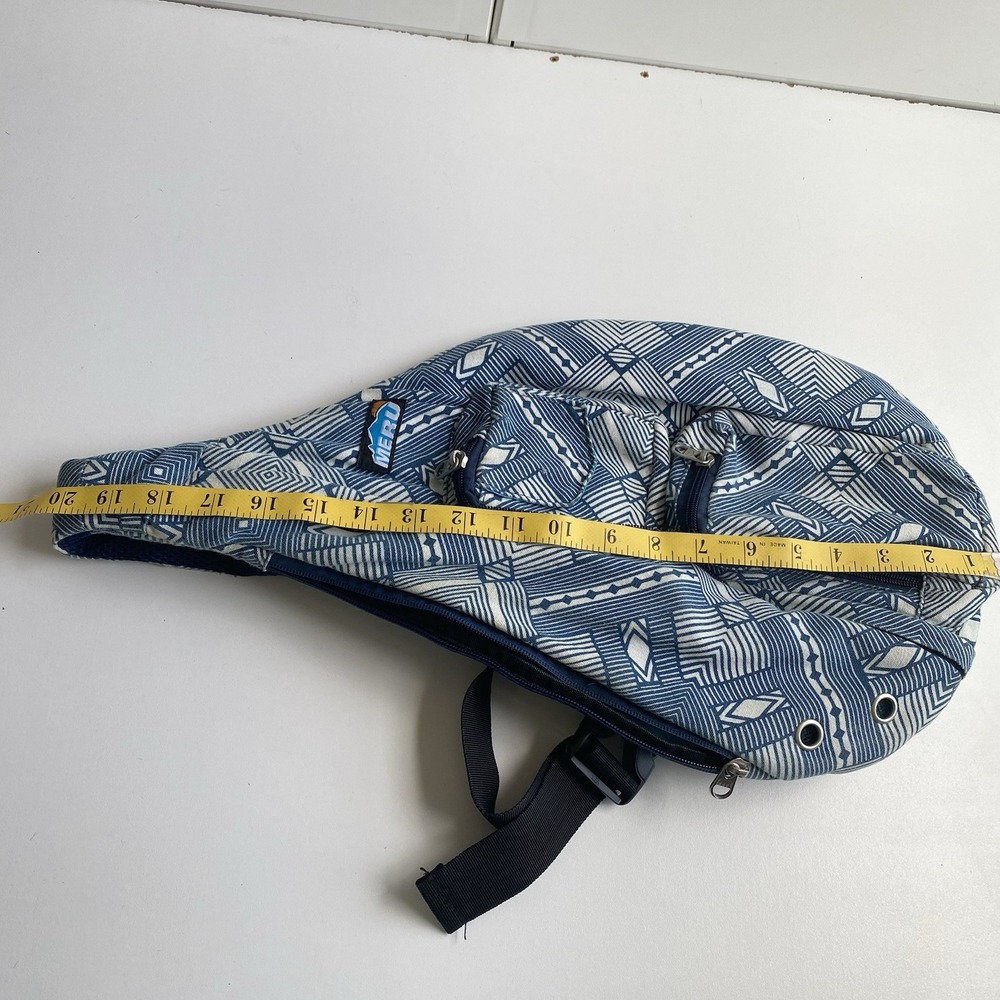 MERU Sling Crossbody Backpack Bag Blue Single‎ Strap Daypack Aztec Print Stripes - Picture 8 of 14
